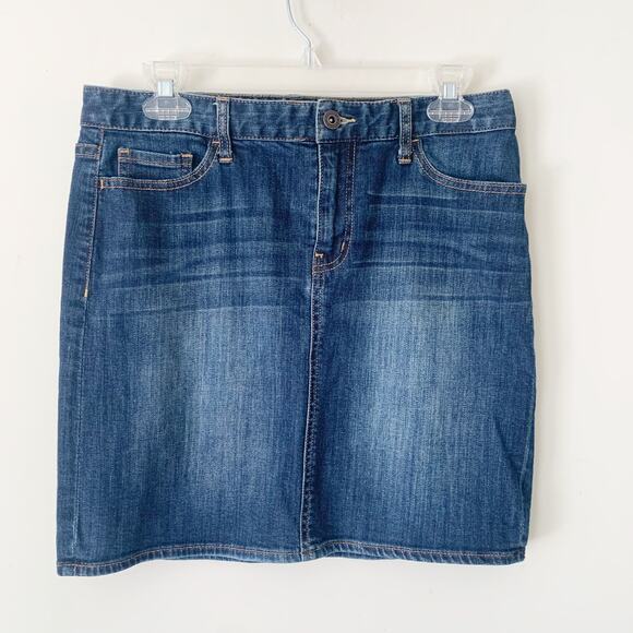 Tommy Hilfiger Jean Skirt Size 6 Blue Denim Mini Straight Pencil Y2K Preppy - Picture 1 of 6